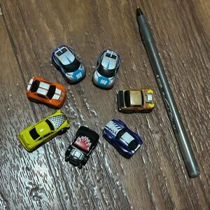 Nano Speed Cars Bundle Lot of 7 Miniature Pull Back Car Toys Varied Mix